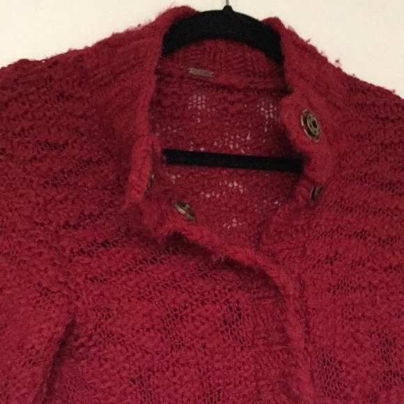 Vintage chunky knit sweater red xs s 4 - Picture 2 of 4